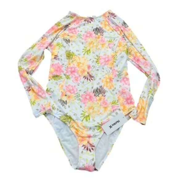NEW Hurley White Floral Long Sleeve Back Zip Surf Suit Women’s Size XL NWT - Picture 2 of 14